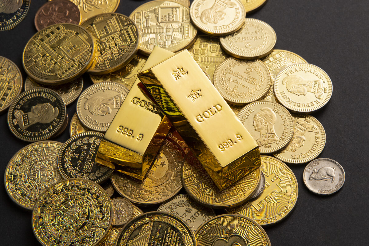 Gold bars and coins investment