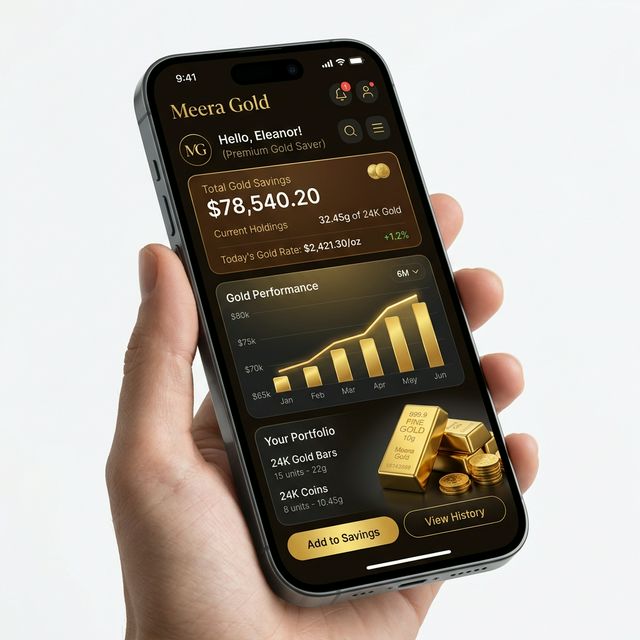 Meera Gold App Mockup